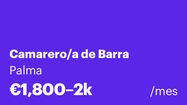 Camarero/a de Barra