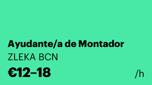 Ayudante/a de Montador