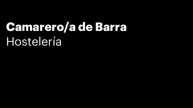 Camarero/a de Barra