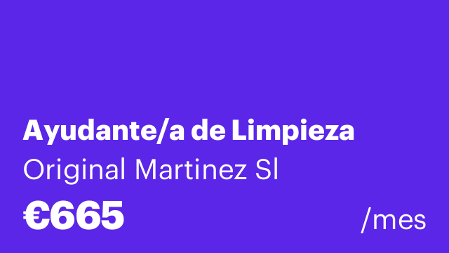 Ayudante/a de Limpieza