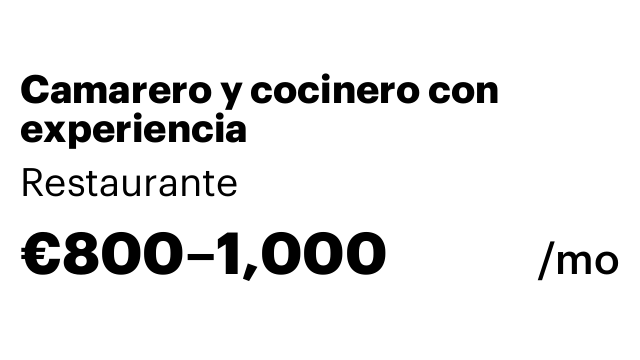 Camarero y cocinero con experiencia