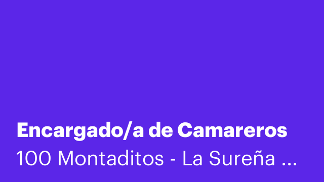 Encargado/a de Camareros