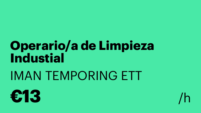 Operario/a de Limpieza Industial