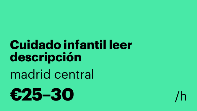 Cuidado infantil leer descripción