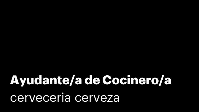 Ayudante/a de Cocinero/a