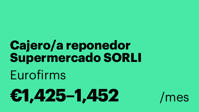 Cajero/a reponedor Supermercado SORLI
