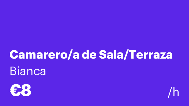 Camarero/a de Sala/Terraza
