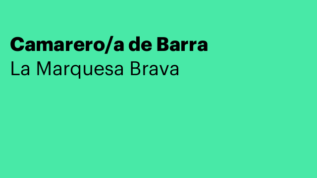 Camarero/a de Barra
