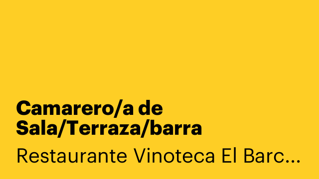 Camarero/a de Sala/Terraza/barra