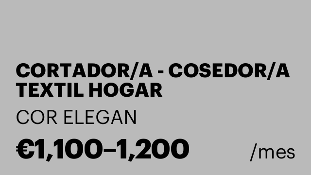 CORTADOR/A - COSEDOR/A TEXTIL HOGAR