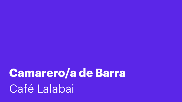 Camarero/a de Barra