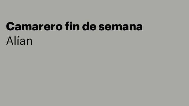Camarero fin de semana