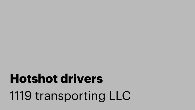 Hotshot drivers