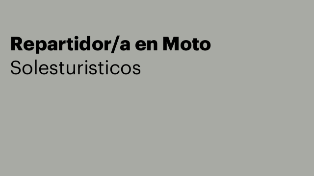 Repartidor/a en Moto