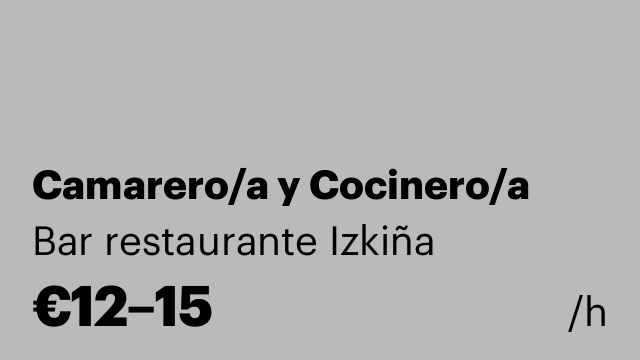 Camarero/a y Cocinero/a