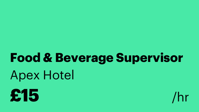 Food & Beverage Supervisor
