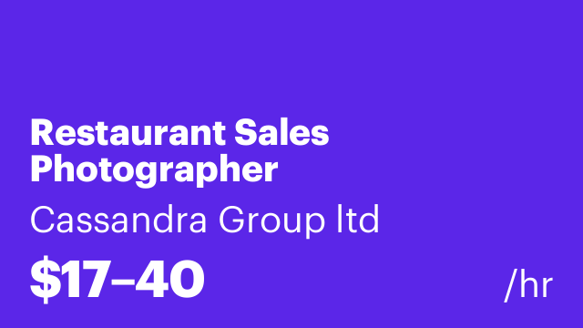 Restaurant Sales Photographer