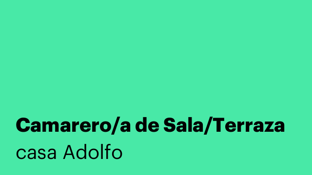 Camarero/a de Sala/Terraza