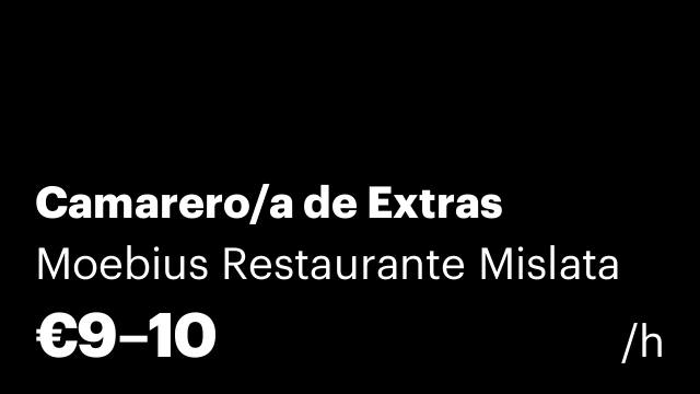 Camarero/a de Extras