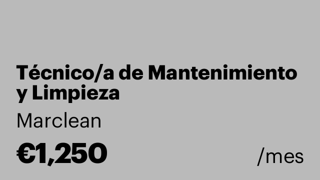 Técnico/a de Mantenimiento y Limpieza