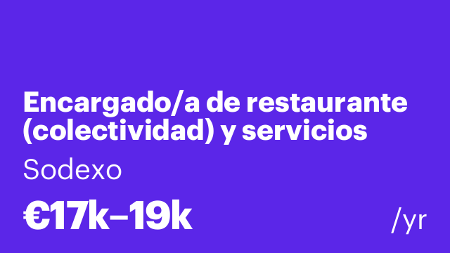 Encargado/a de restaurante (colectividad) y servicios especiales