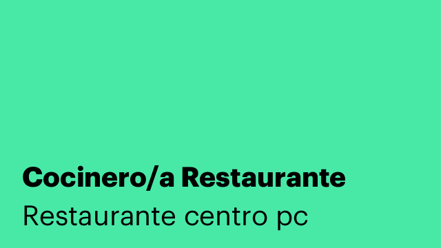 Cocinero/a Restaurante