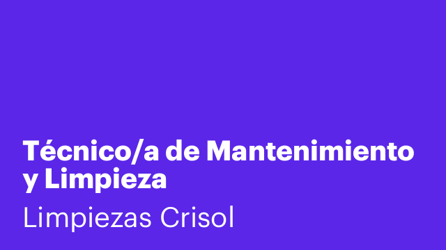 Técnico/a de Mantenimiento y Limpieza