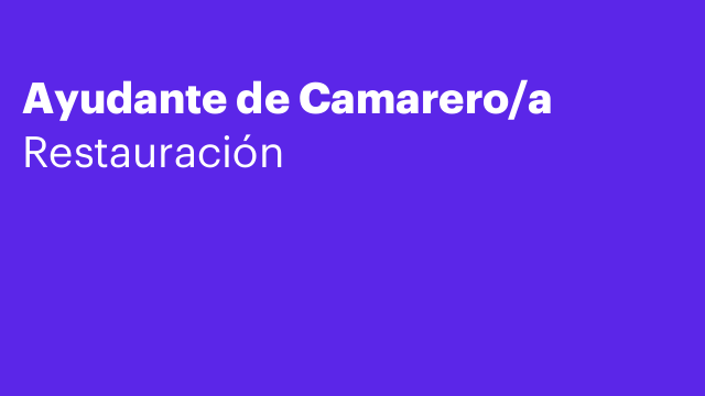 Ayudante de Camarero/a