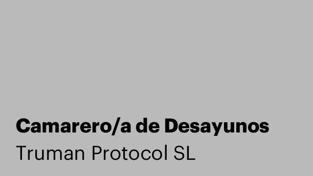 Camarero/a de Desayunos