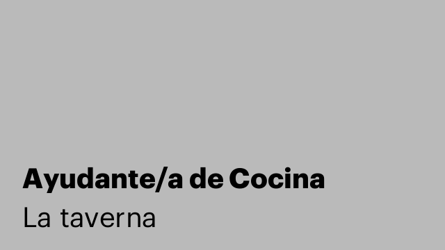 Ayudante/a de Cocina