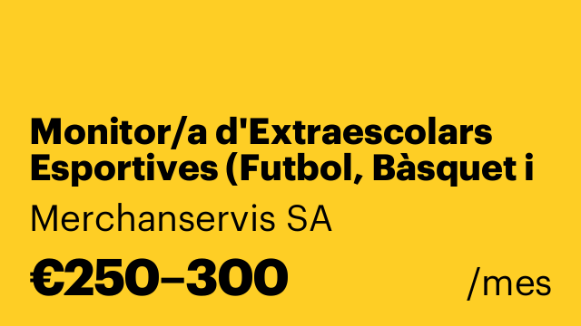 Monitor/a d'Extraescolars Esportives (Futbol, Bàsquet i Multiesport)