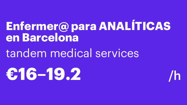 Enfermer@ para ANALÍTICAS en Barcelona