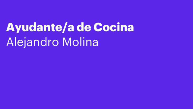 Ayudante/a de Cocina