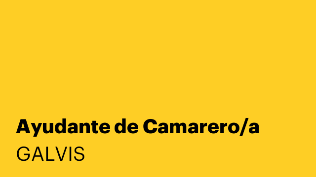 Ayudante de Camarero/a