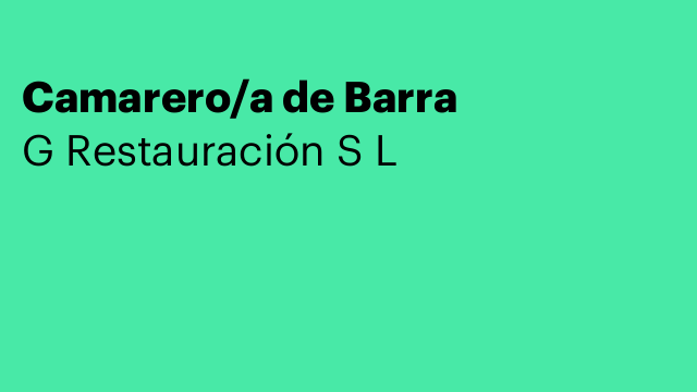 Camarero/a de Barra