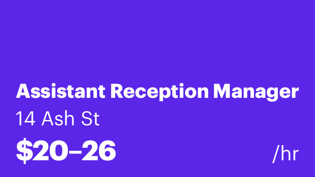 Assistant Reception Manager