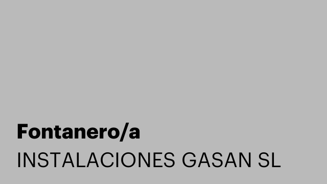 Fontanero/a