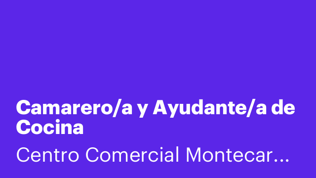 Camarero/a y Ayudante/a de Cocina