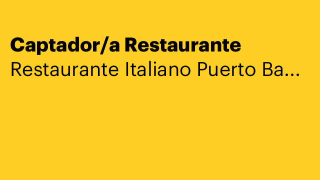Captador/a Restaurante