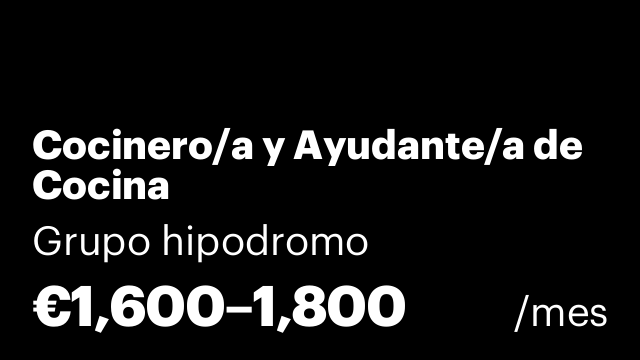 Cocinero/a y Ayudante/a de Cocina