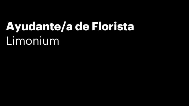 Ayudante/a de Florista