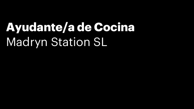 Ayudante/a de Cocina