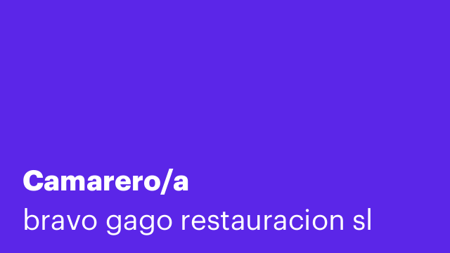 Camarero/a
