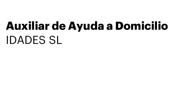 Auxiliar de Ayuda a Domicilio