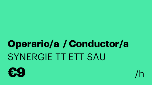 Operario/a  / Conductor/a