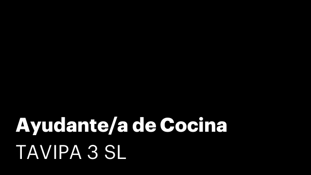 Ayudante/a de Cocina