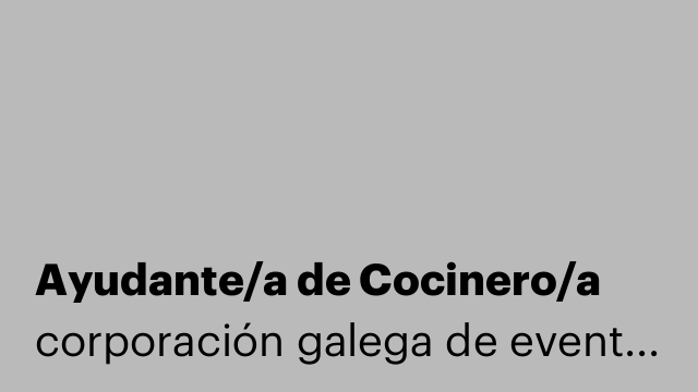 Ayudante/a de Cocinero/a