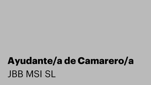 Ayudante/a de Camarero/a