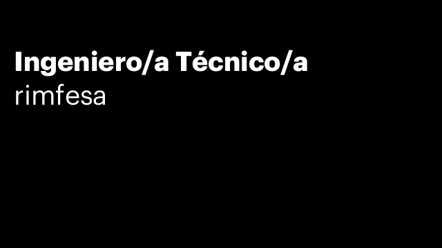Ingeniero/a Técnico/a