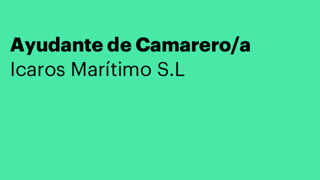 Ayudante de Camarero/a